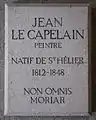 Plaque commémorative en l'honneur de Jean Le Capelain.