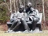 Jeune famille sculpture pour souligner les 125 ans de Sainte-Blandine de Rimouski en 2007
