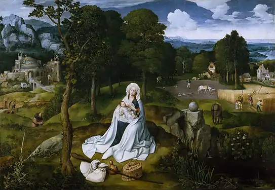 3. Joachim Patinier, Repos pendant la fuite en Égypte, Museo Nacional del Prado, Madrid, inv. P 1611.