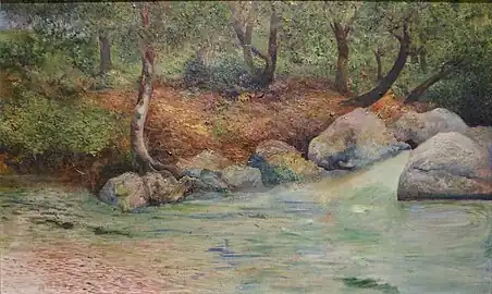 Joaquín Clausell, Paysage avec bois et rivière, 1er tiers du xxe siècle.