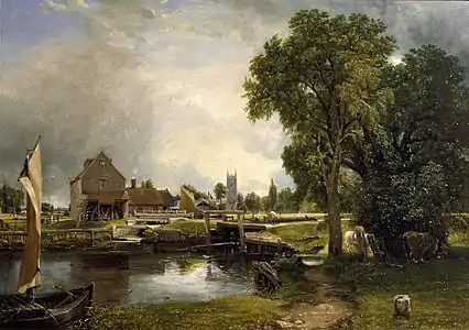 Écluse et moulin de Dedham, vers 1821Victoria and Albert Museum