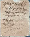 Les mots rayés sont remplacés par d'autres qui sont perceptibles à l'envers de la page, mais non lisibles