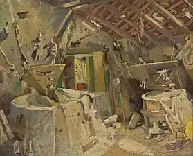 Intérieur d'un moulin à eau, 1903, huile sur toile, 33,5 × 41,5 cm, musée d'art de São Paulo.