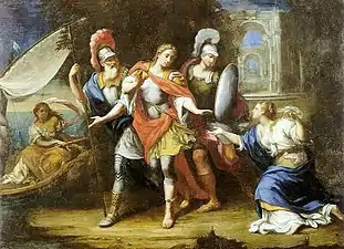 José Teófilo de Jesus (pt), O Rapto de Helena, XVIIIe siècle, Museu de Arte da Bahia (pt), rare exemple de thème profane.