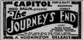Publicité pour le film muet The Journey's End (en) d'Hugo Ballin, New York Herald, 15 juillet 1921.