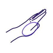 Haito, tranchant intérieur de la main (coôté pouce).