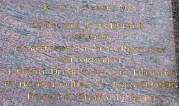 Plaque commémorative de la création du CDL du Nord au 56