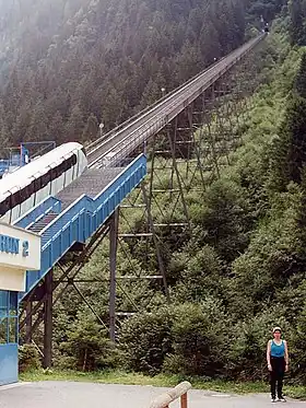 Le funiculaire en 2000 quelques semaines avant la catastrophe du 11 novembre.