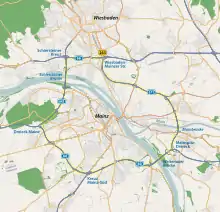 (2) Carte du Rocade de Mainz (en allemand : Mainzer Ring