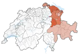 Localisation de Suisse orientale