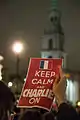 À Trafalgar Square en hommage aux victimes l'Attentat contre Charlie Hebdo, 2015.