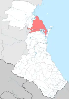 Localisation de Raïon de Kizliar