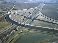 La route européenne 312 à l’échangeur Markiezaat près de Berg-op-Zoom