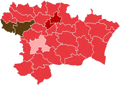 Liste en tête dans chaque canton.