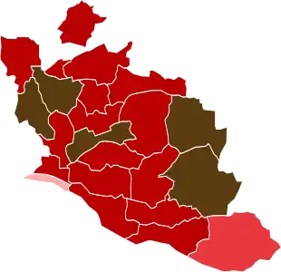 Liste en tête dans chaque canton.