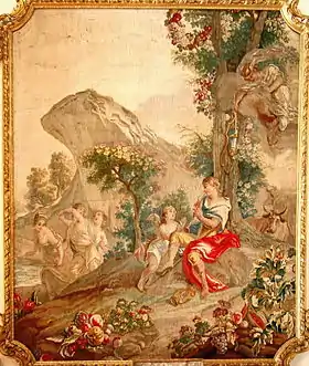 Tapisserie d'Aubusson.L'éducation d’Apollon.