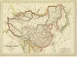 1833. Carte de l'Empire Chinois et du Japon par Conrad Malte-Brun.