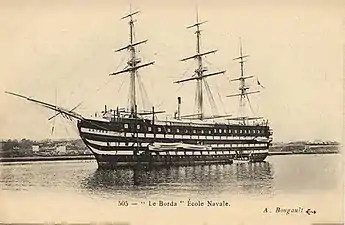 L'Intrépide (ou Borda troisième du nom) quatrième navire-école de l'École navale entre 1890 et 1900.