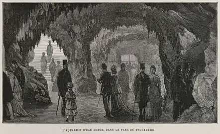 L'aquarium d'eau douce, sous les jardins, à la même époque.