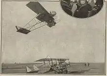 Deux MF11 s'envolant depuis Boudros vers Lemnos, le général Baumann en médaillon.