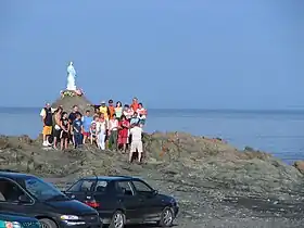 Statue de Notre-Dame de l’Assomption, Pointe du Bout d'en Bas, fleuve Saint-Laurent