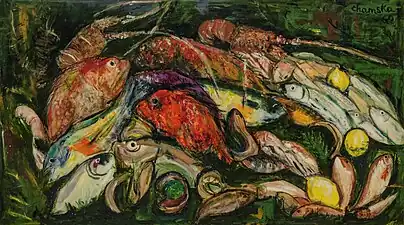 La Bouillabaisse, gouache sur papier traité en laque, 1962.