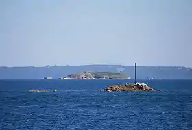 En premier plan la Cormorandière,au fond l'île Ronde.