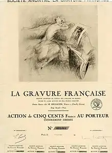 Action de La Gravure Française S.A.
