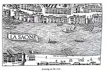 La Saône sépare le port de Saint Augustin avec les ports de Saint Eloi et de Saint Paul