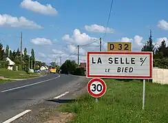 30 km/h en entrée de la localité de La Selle-sur-le-Bied.