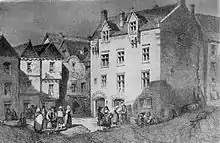 La Tour du Chatel, partie de la place Saint-Corentin, à Quimper, où fut exécutée Marion du Faouët.