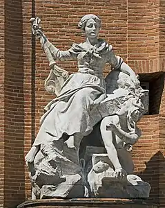 La Garonne offrant l'électricité à la ville de Toulouse par Jacques Labatut (1910).