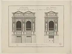 Gravure présentant les façades.