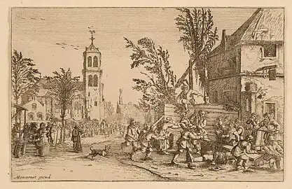 La Rixe le Jour de Marché, Nicolas de Son, 1625-1637, estampe à l'eau-forte, Musée des Beaux-Arts de Nancy, Inv. TH.99.15.1144