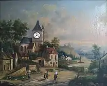 Anonyme, La rue du village (tableau à surprises), XIXe siècle.