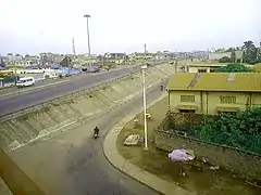 Vue de haut de l'échangeur de godomey.