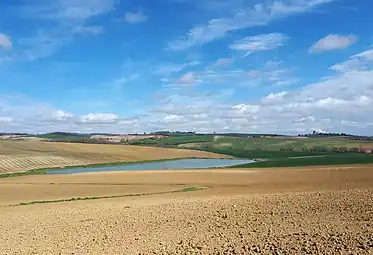 Lac artificiel sur le Ruisseau de Bazine (ou Rioucot), commune de Sainte-Mère.