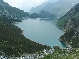 Le lac de Barbellino vu de l'est.