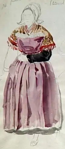 Femme de Ploudaniel, étude de costume, Marseille, musée des civilisations de l'Europe et de la Méditerranée.