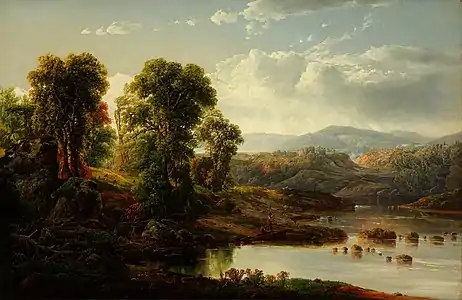 William Louis Sonntag Sr., Paysage avec pêcheurs, 1870