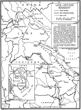 Carte de la frontière entre le Laos et le Viêt Nam