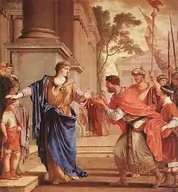 Cornélie refusant la main du roi d'Égypte pour mieux s'occuper de ses enfants (Laurent de La Hyre - 1646)