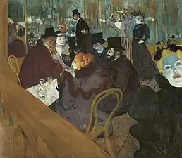 Au Moulin-Rouge (1892), huile sur toile (123 × 140,5 cm), Chicago, Art Institute of Chicago.