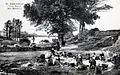 Le lavoir des Plomarc'h (carte postale Villard, vers 1920).