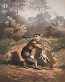 Le Braconnier, chromolithographie.