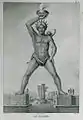 Le Colosse de Rhodes, image du dieu Hélios, reconstitution de 1828.