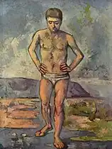 A picture of an young man outdoors, see text.