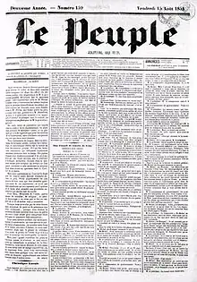Journal républicain Le Peuple.