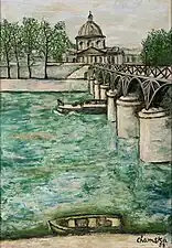 Le Pont des Arts, huile sur isorel, 1958.