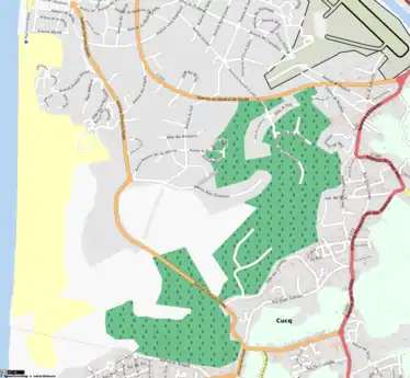 Carte des voies au sud de la commune